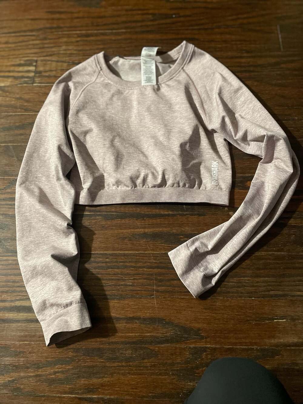 Gymshark Long Sleeve Crop Top Size Light purple Heather Athletic Sweatshirt